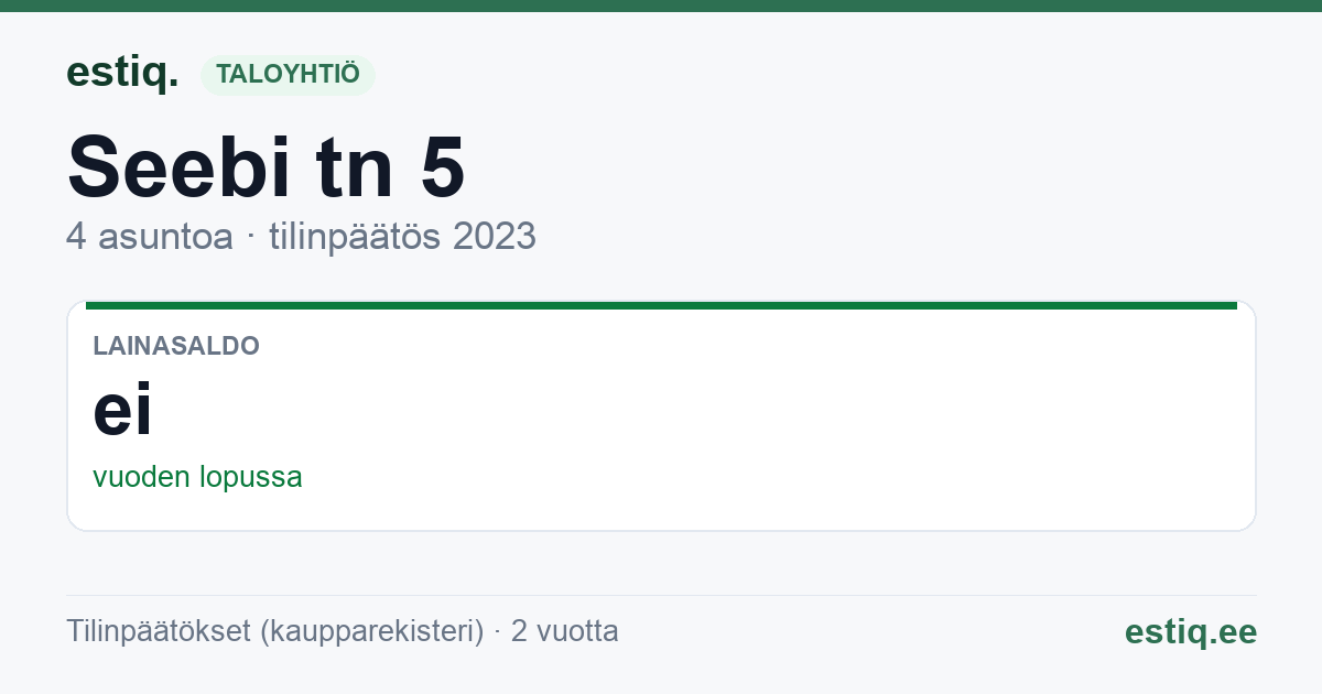 Hooneühistu Seebi 5: tunnusluvut 2023