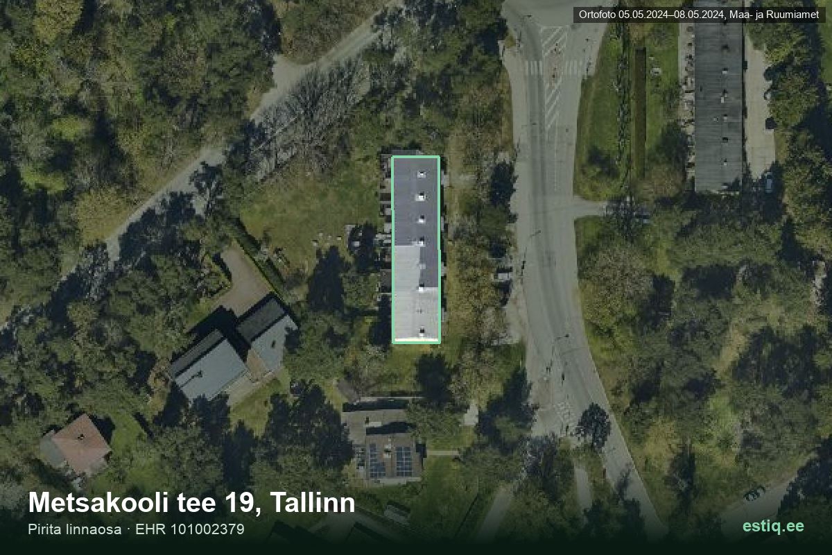 Metsakooli tee 19, Tallinn – ilmakuva rakennuksesta, ääriviiva rakennusrekisteristä (EHR)
