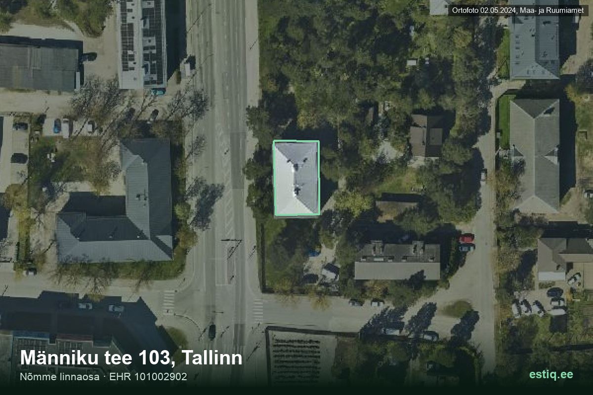 Männiku tee 103, Tallinn – ilmakuva rakennuksesta, ääriviiva rakennusrekisteristä (EHR)