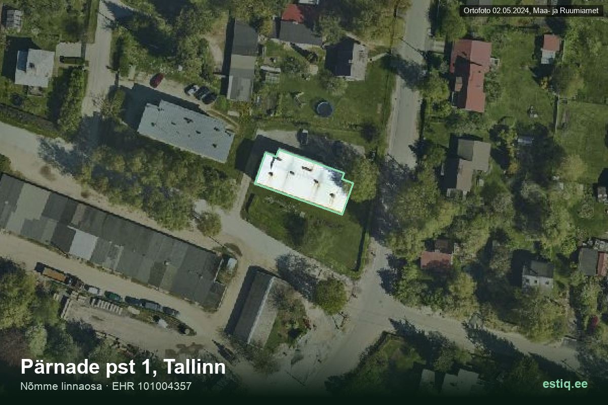 Pärnade pst 1, Tallinn – ilmakuva rakennuksesta, ääriviiva rakennusrekisteristä (EHR)