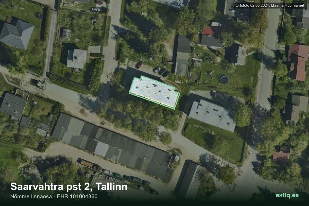 Saarvahtra pst 2, Tallinn – aerial photo of the building, outline from the Building Register (EHR)