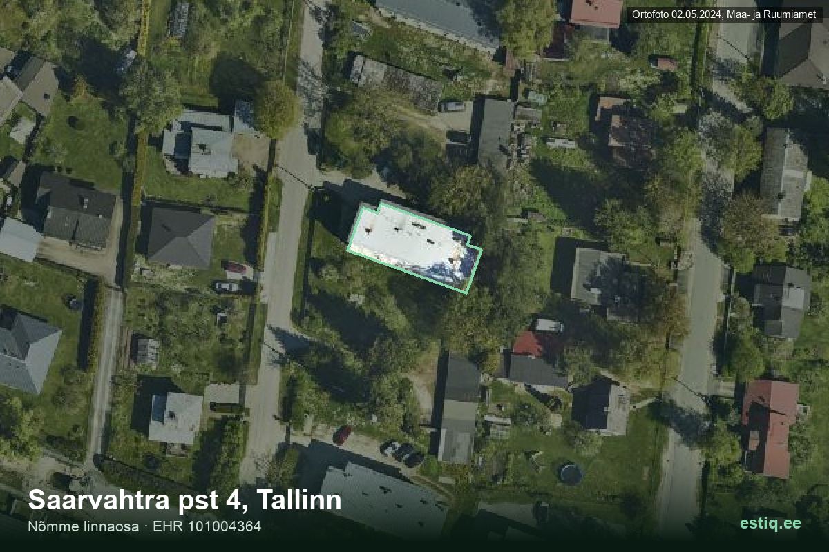 Saarvahtra pst 4, Tallinn – hoone aerofoto, kontuur ehitisregistri (EHR) andmetest