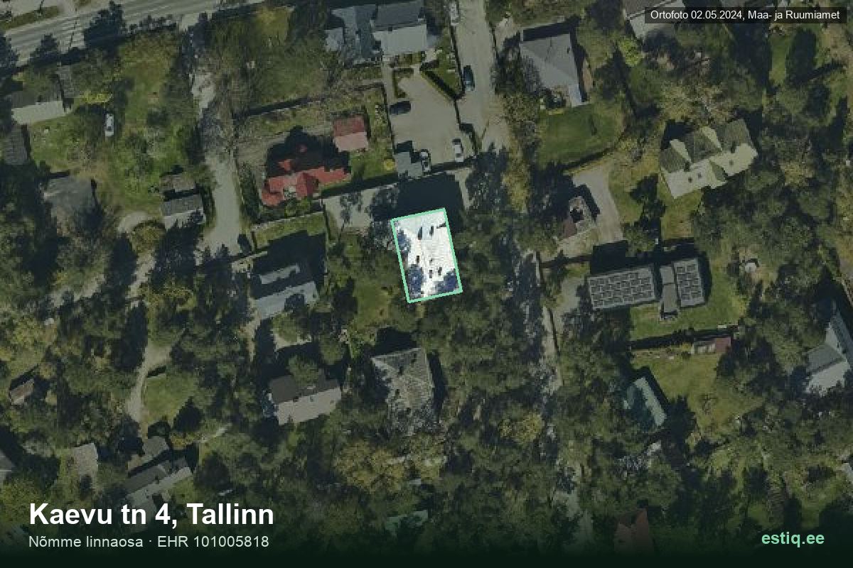 Kaevu tänav 4, Tallinn – ilmakuva rakennuksesta, ääriviiva rakennusrekisteristä (EHR)