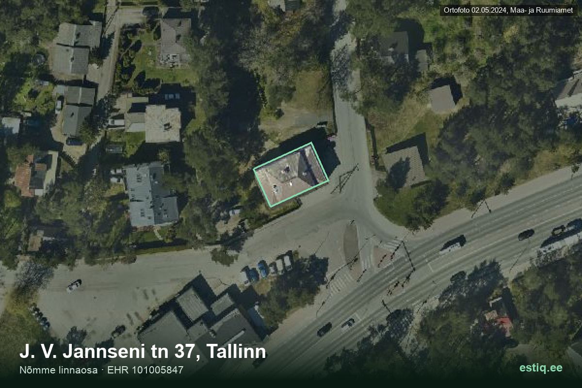 J. V. Jannseni tänav 37, Tallinn – aerial photo of the building, outline from the Building Register (EHR)