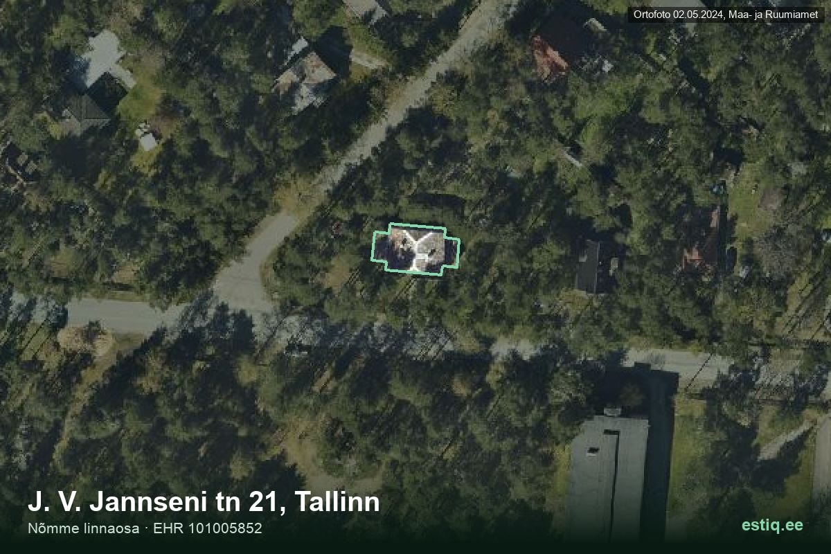J. V. Jannseni tänav 21, Tallinn – hoone aerofoto, kontuur ehitisregistri (EHR) andmetest