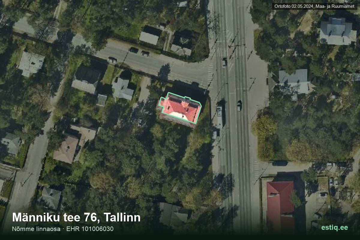 Männiku tee 76, Tallinn – hoone aerofoto, kontuur ehitisregistri (EHR) andmetest