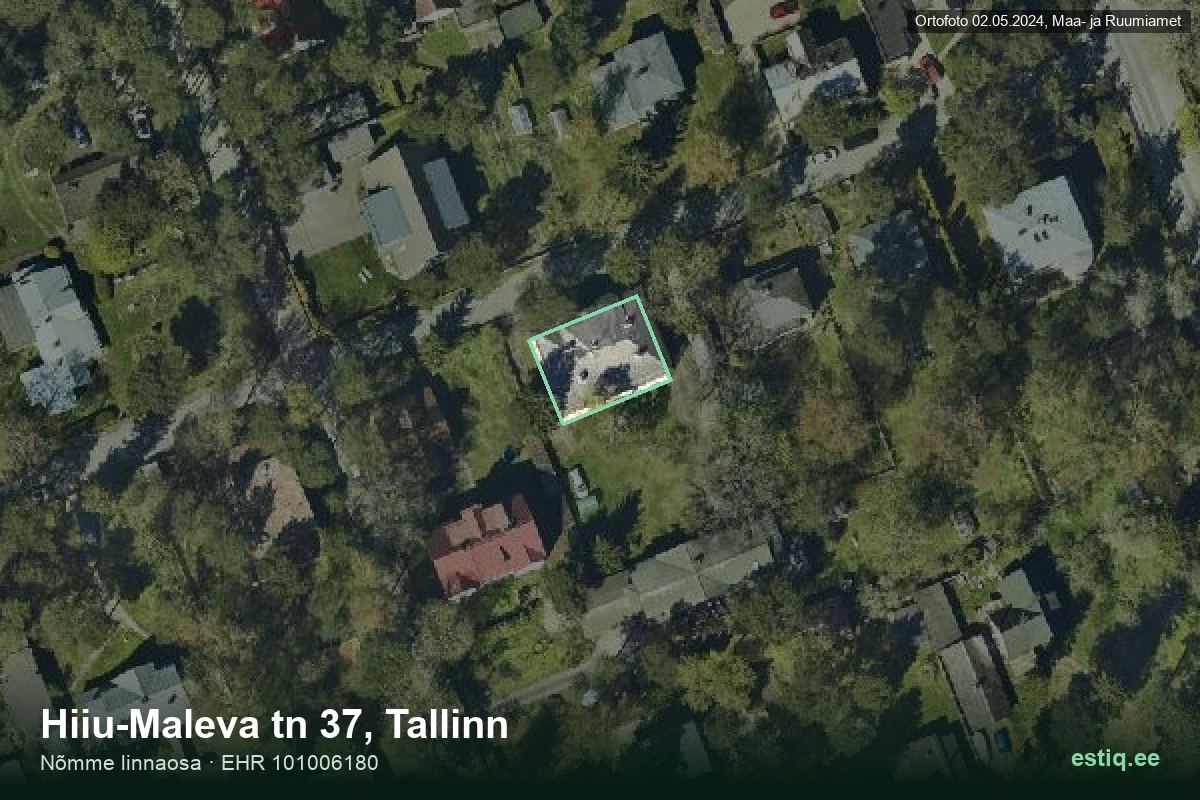 Hiiu-Maleva tänav 37, Tallinn – ilmakuva rakennuksesta, ääriviiva rakennusrekisteristä (EHR)