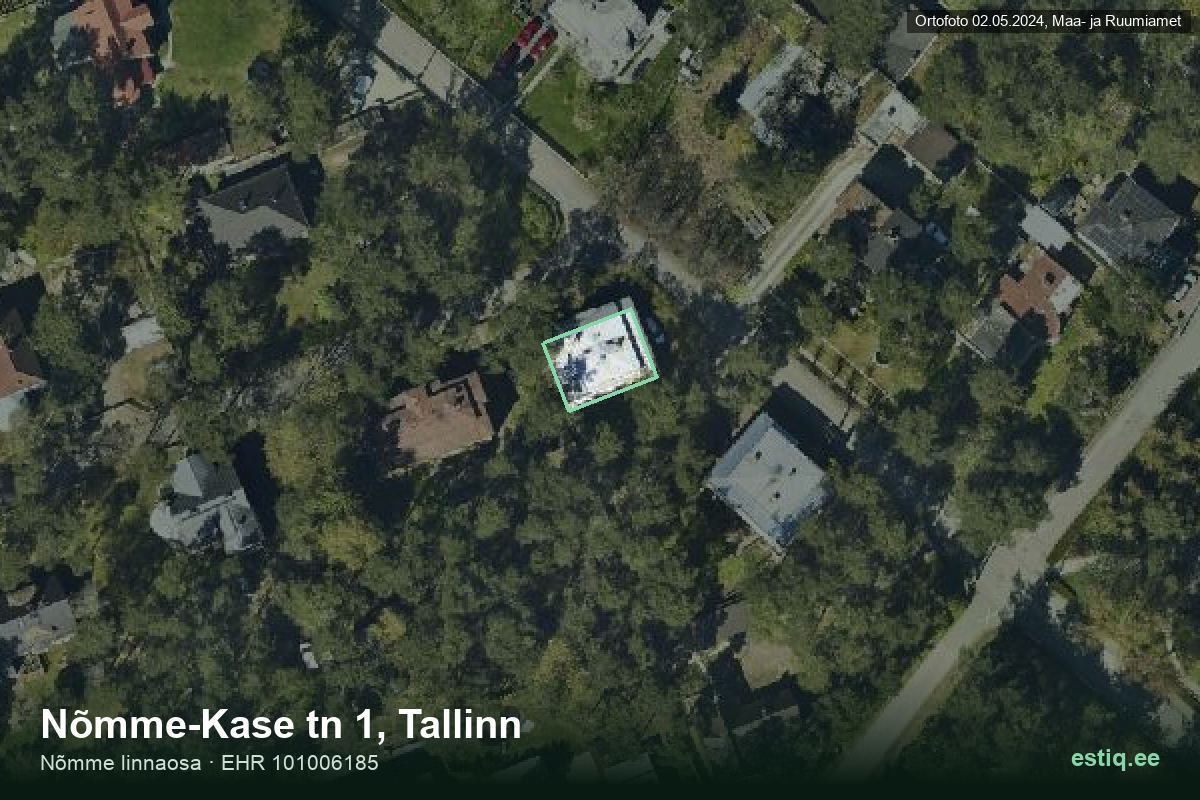 Nõmme-Kase tänav 1, Tallinn – ilmakuva rakennuksesta, ääriviiva rakennusrekisteristä (EHR)