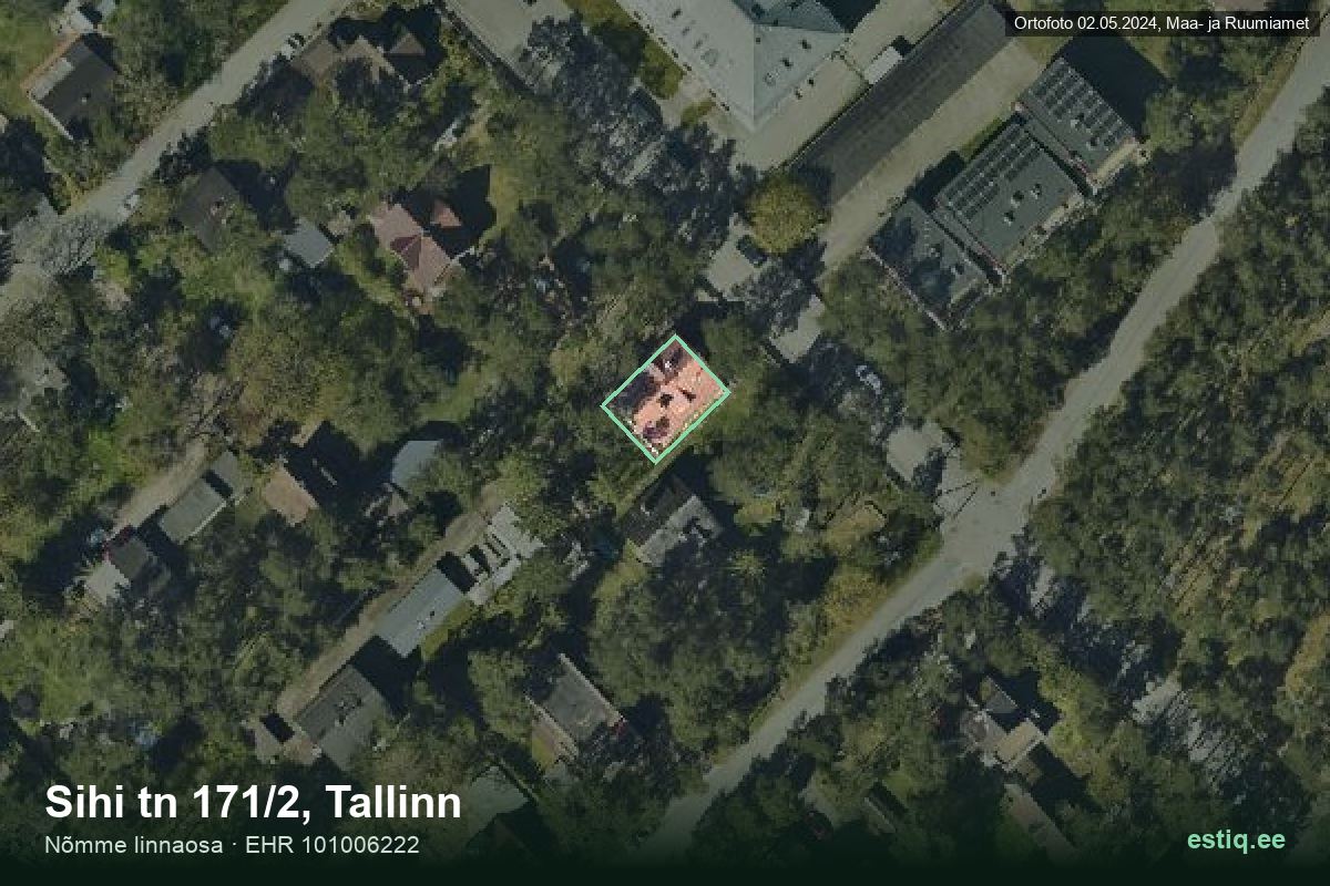 Sihi tänav 171/2, Tallinn – aerial photo of the building, outline from the Building Register (EHR)