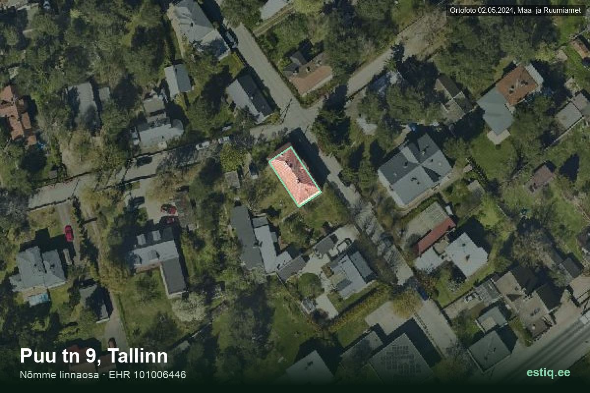 Puu tänav 9, Tallinn – aerial photo of the building, outline from the Building Register (EHR)