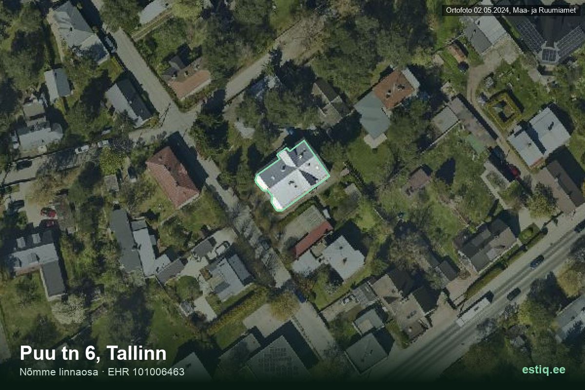 Puu tänav 6, Tallinn – aerial photo of the building, outline from the Building Register (EHR)