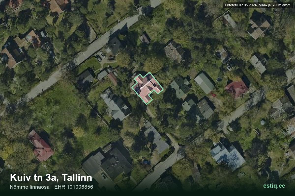 Kuiv tänav 3a, Tallinn – hoone aerofoto, kontuur ehitisregistri (EHR) andmetest