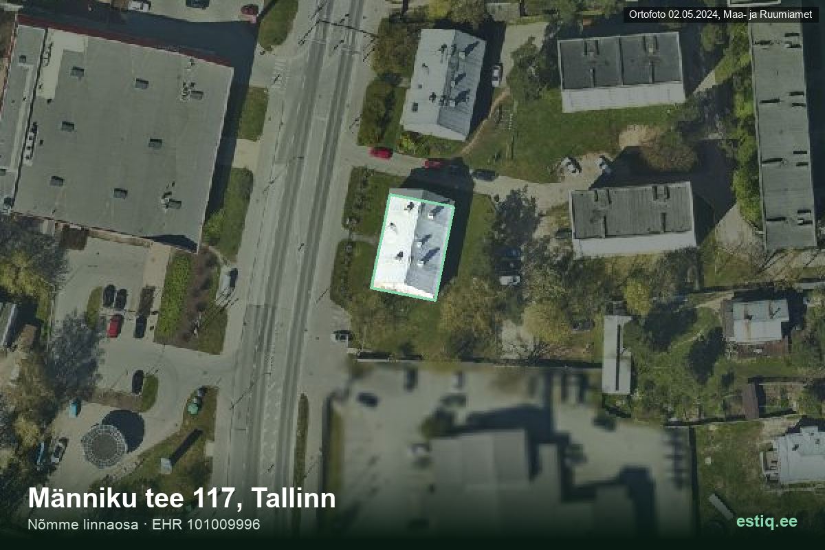 Männiku tee 117, Tallinn – aerial photo of the building, outline from the Building Register (EHR)