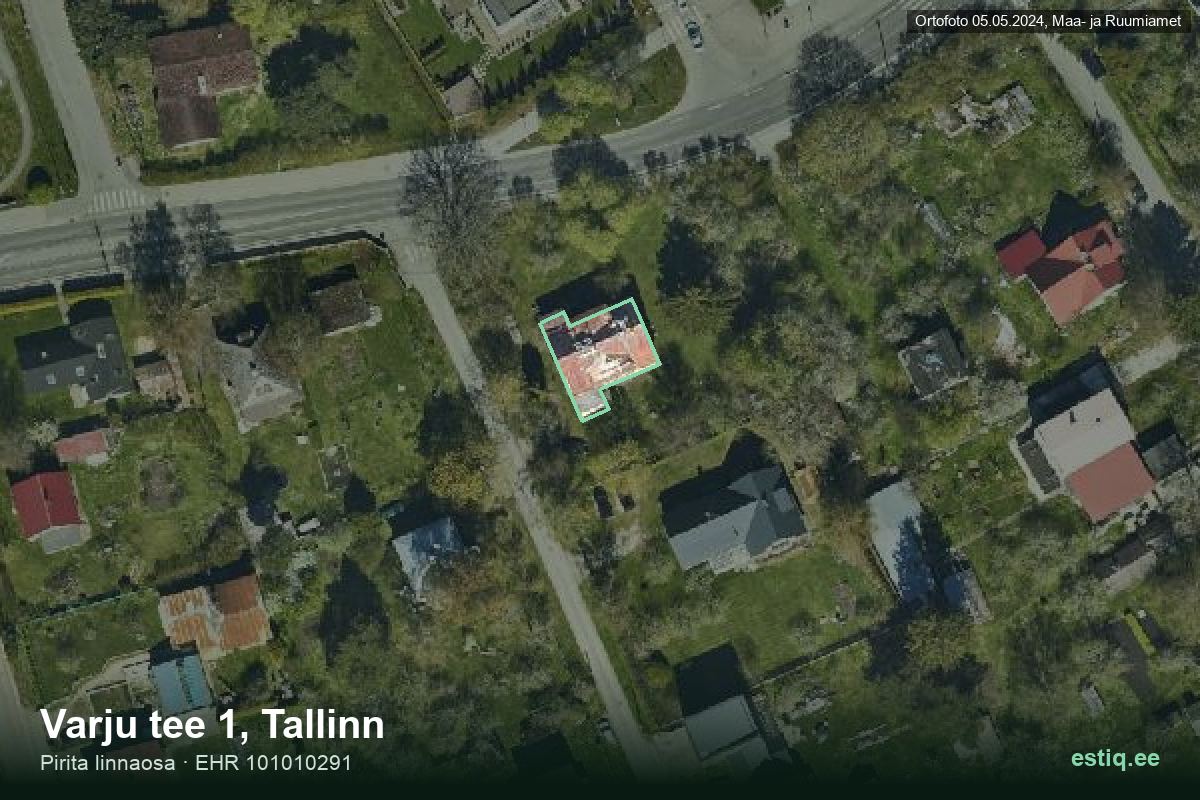 Varju tee 1, Tallinn – ilmakuva rakennuksesta, ääriviiva rakennusrekisteristä (EHR)