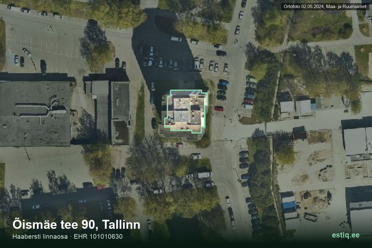 Õismäe tee 90, Tallinn – hoone aerofoto, kontuur ehitisregistri (EHR) andmetest