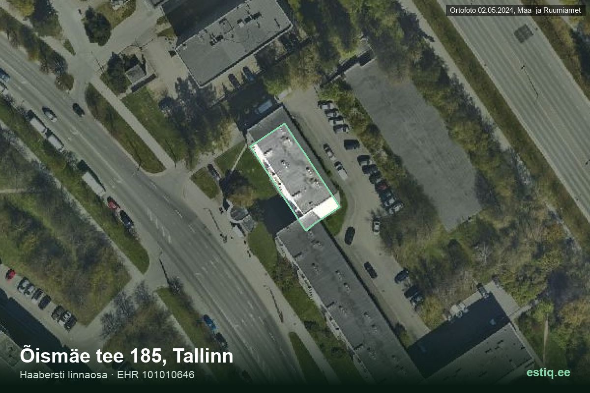 Õismäe tee 185, Tallinn – ilmakuva rakennuksesta, ääriviiva rakennusrekisteristä (EHR)