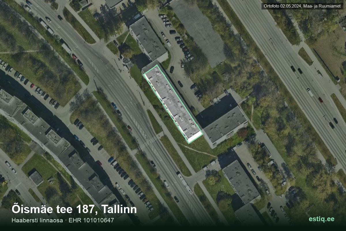 Õismäe tee 187, Tallinn – ilmakuva rakennuksesta, ääriviiva rakennusrekisteristä (EHR)