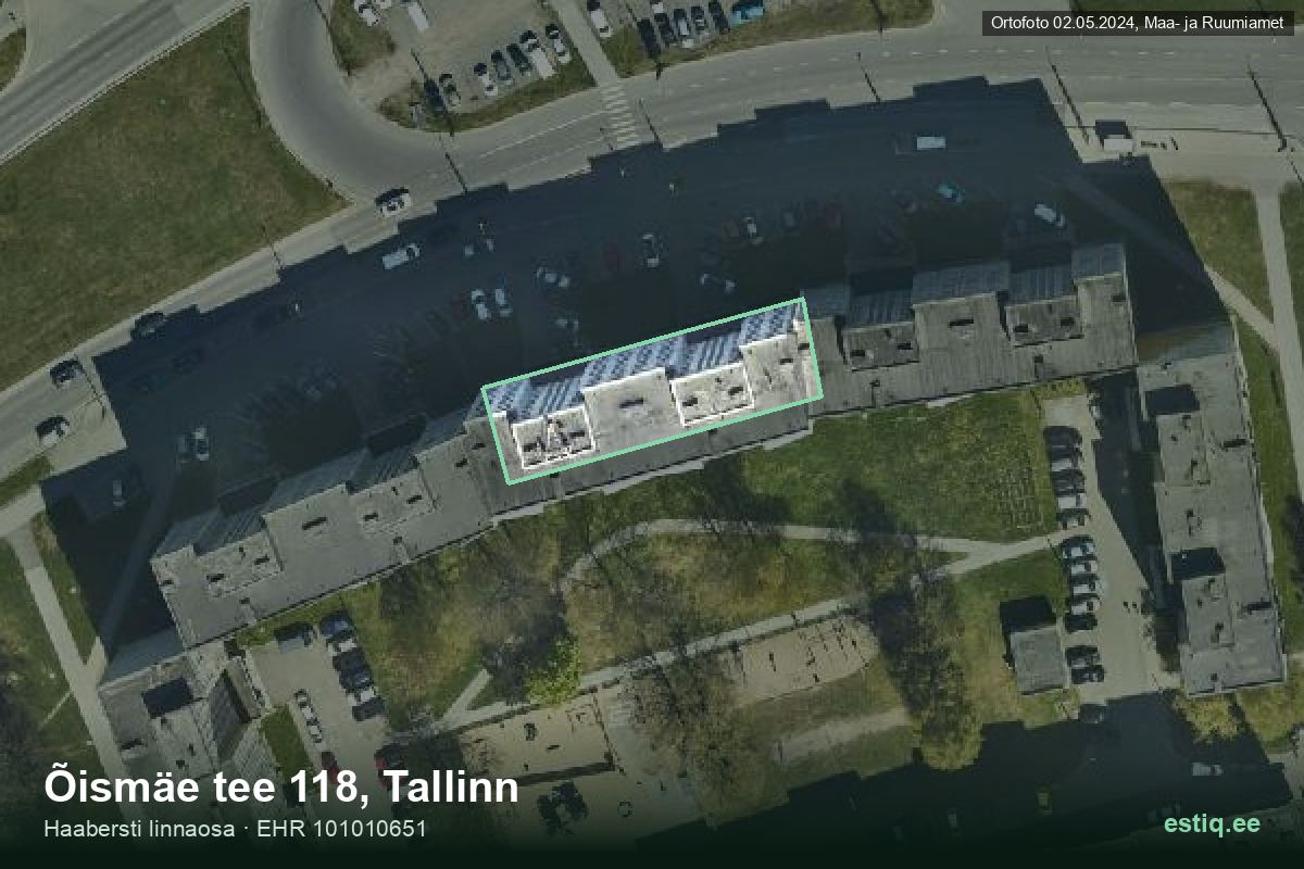 Õismäe tee 118, Tallinn – aerial photo of the building, outline from the Building Register (EHR)