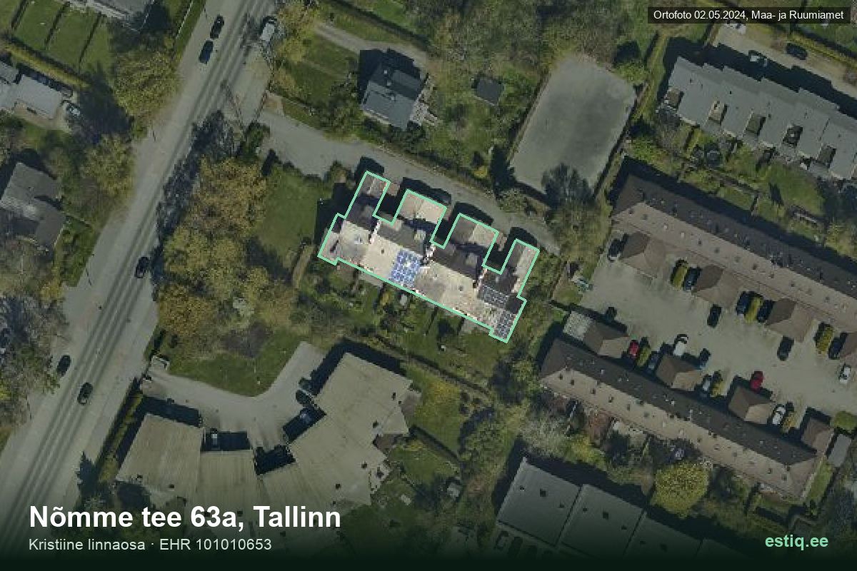 Nõmme tee 63a, Tallinn – hoone aerofoto, kontuur ehitisregistri (EHR) andmetest
