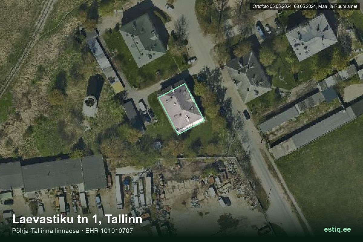 Laevastiku tänav 1, Tallinn – ilmakuva rakennuksesta, ääriviiva rakennusrekisteristä (EHR)