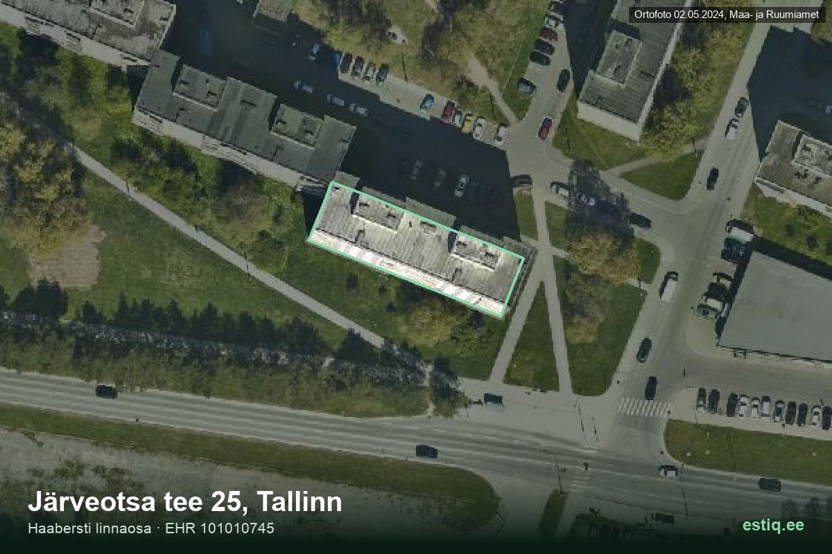 Järveotsa tee 25, Tallinn – ilmakuva rakennuksesta, ääriviiva rakennusrekisteristä (EHR)