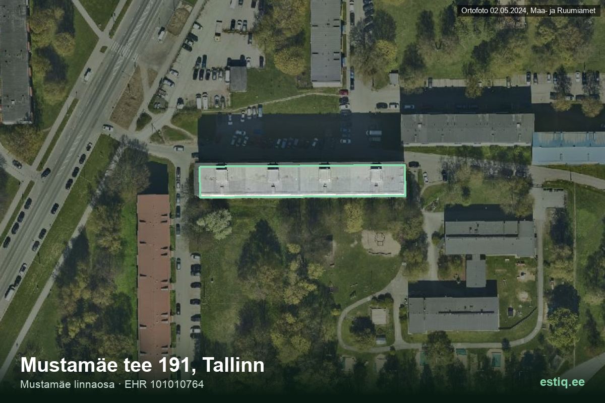Mustamäe tee 191, Tallinn – ilmakuva rakennuksesta, ääriviiva rakennusrekisteristä (EHR)