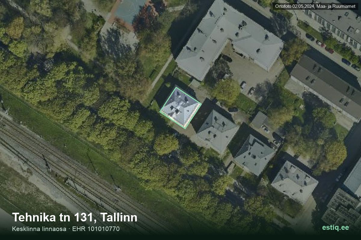 Tehnika tänav 131, Tallinn – aerial photo of the building, outline from the Building Register (EHR)