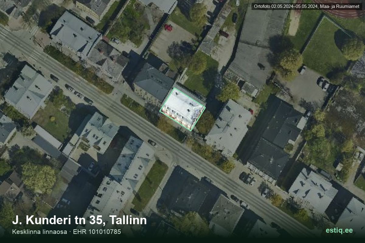 J. Kunderi tänav 35, Tallinn – hoone aerofoto, kontuur ehitisregistri (EHR) andmetest