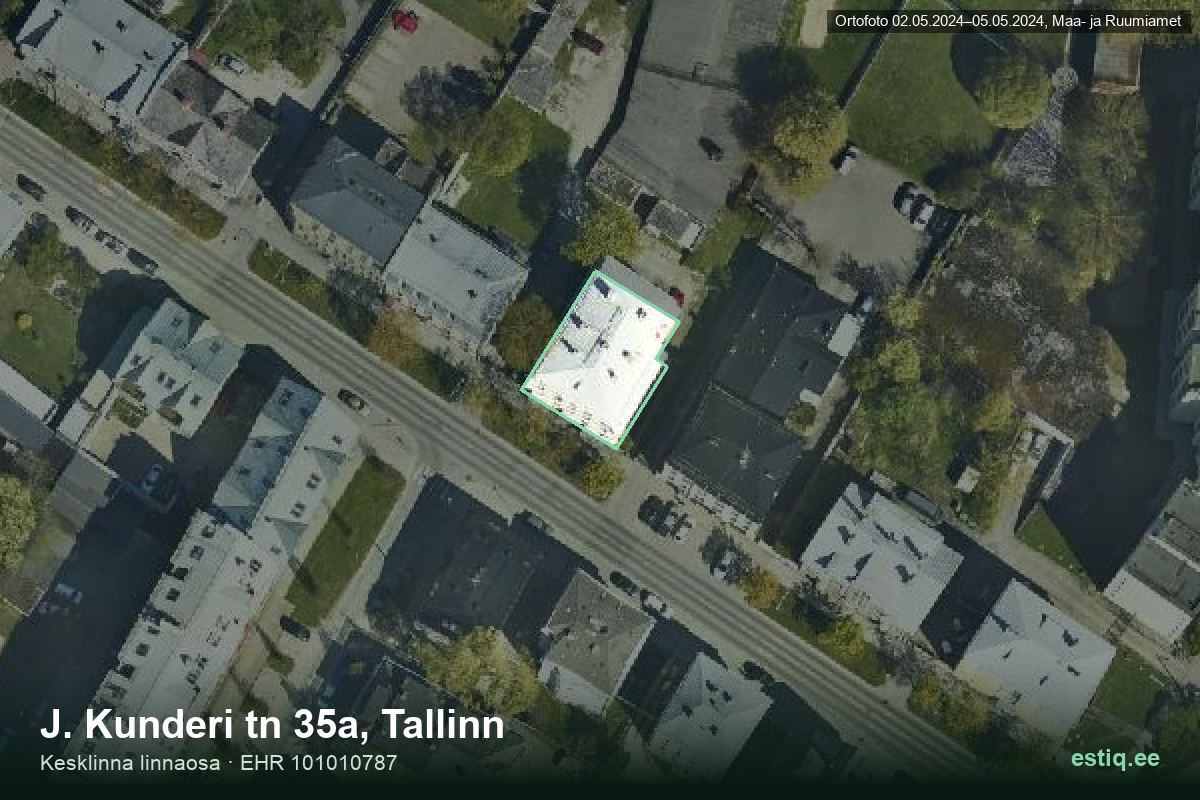 J. Kunderi tänav 35a, Tallinn – hoone aerofoto, kontuur ehitisregistri (EHR) andmetest