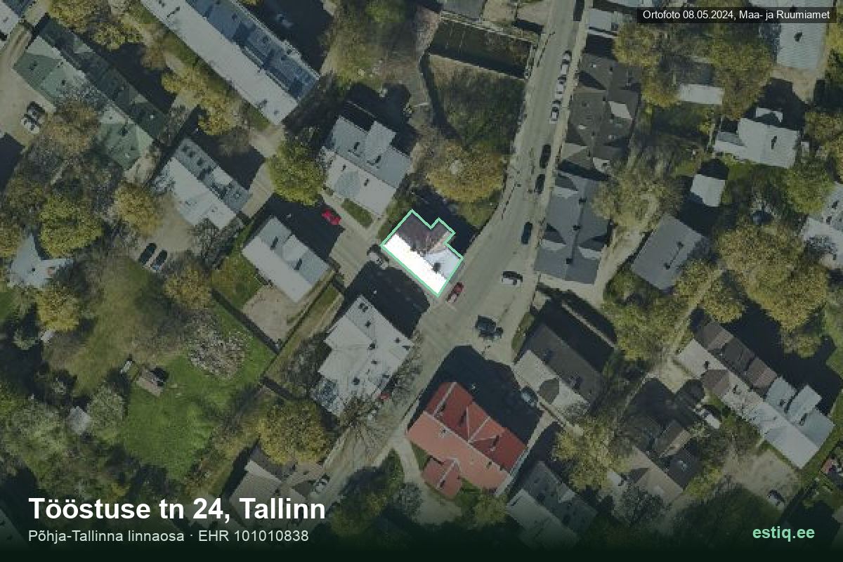 Tööstuse tänav 24, Tallinn – hoone aerofoto, kontuur ehitisregistri (EHR) andmetest