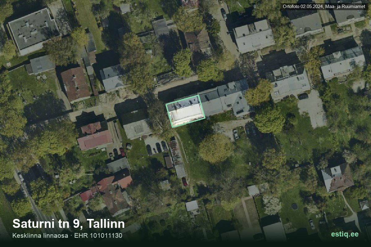 Saturni tänav 9, Tallinn – aerial photo of the building, outline from the Building Register (EHR)
