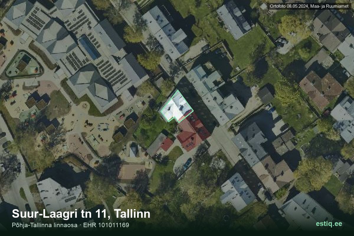 Suur-Laagri tänav 11, Tallinn – аэрофото дома, контур по данным регистра строений (EHR)