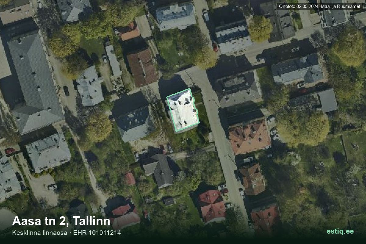 Aasa tänav 2, Tallinn – hoone aerofoto, kontuur ehitisregistri (EHR) andmetest
