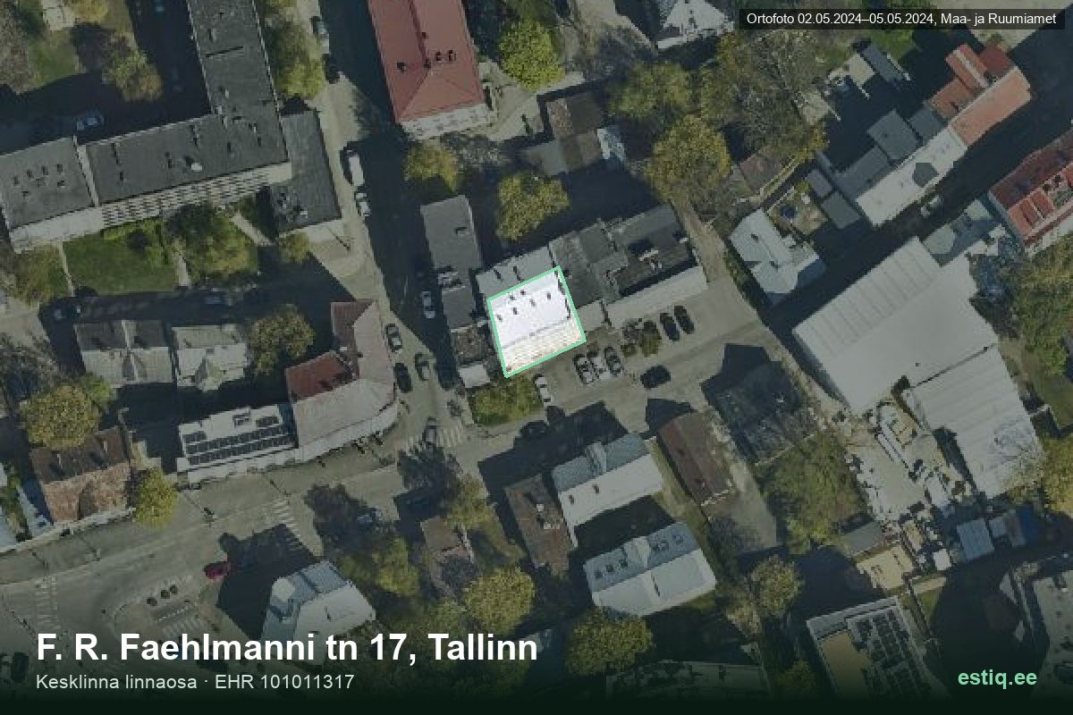F. R. Faehlmanni tänav 17, Tallinn – ilmakuva rakennuksesta, ääriviiva rakennusrekisteristä (EHR)