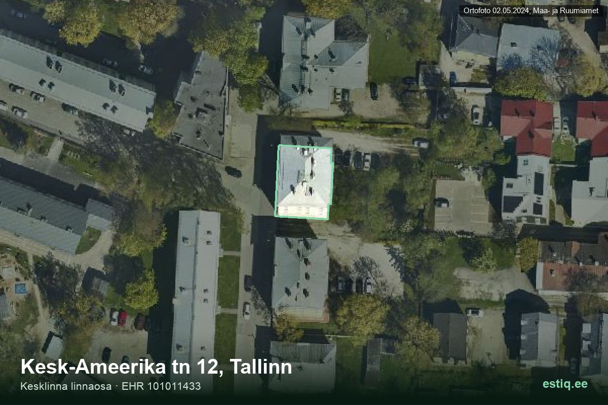 Kesk-Ameerika tänav 12, Tallinn – aerial photo of the building, outline from the Building Register (EHR)