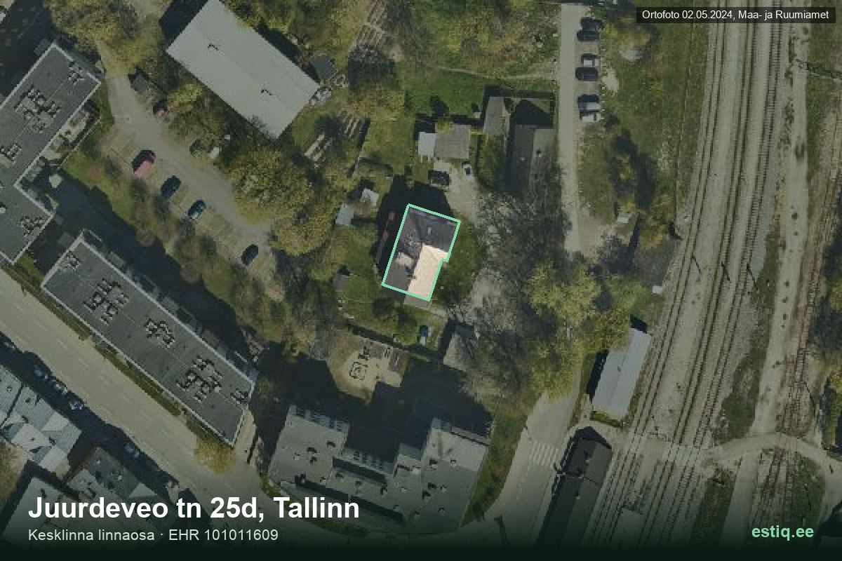 Juurdeveo tänav 25d, Tallinn – ilmakuva rakennuksesta, ääriviiva rakennusrekisteristä (EHR)
