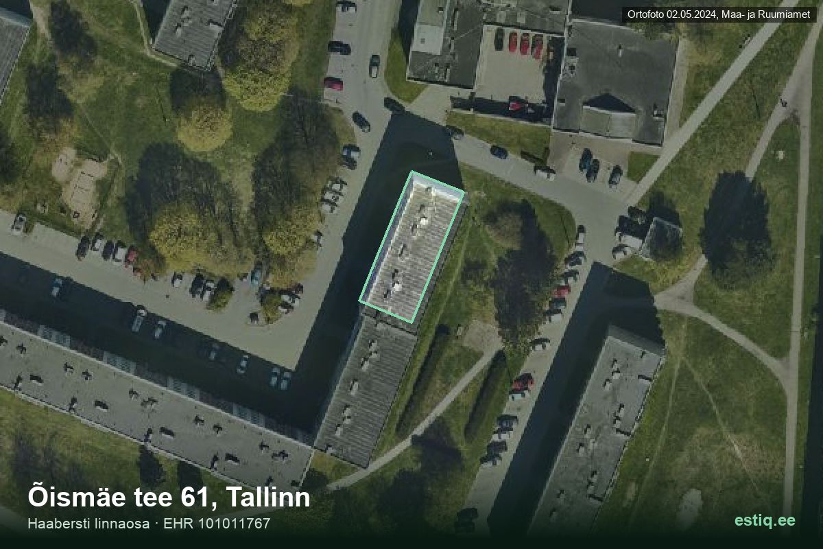 Õismäe tee 61, Tallinn – aerial photo of the building, outline from the Building Register (EHR)