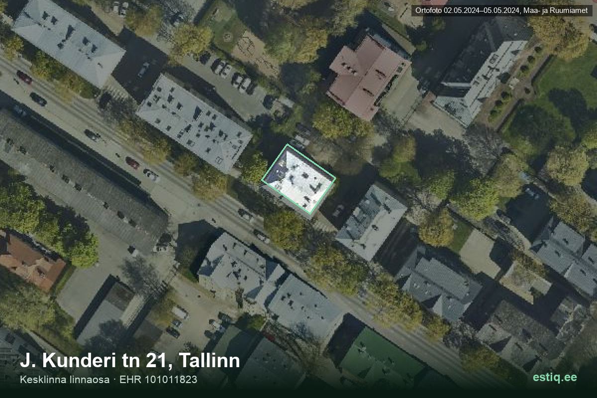 J. Kunderi tänav 21, Tallinn – aerial photo of the building, outline from the Building Register (EHR)