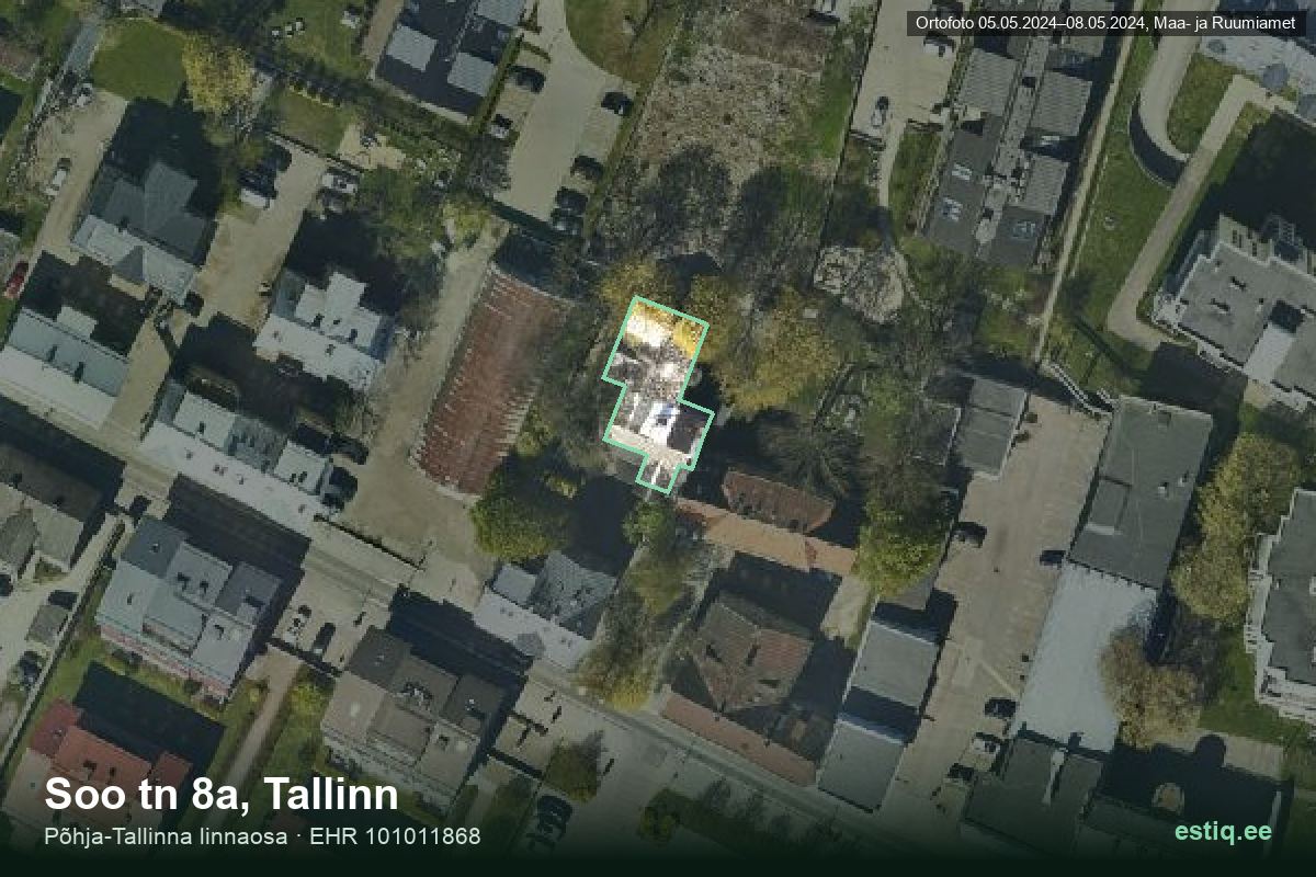 Soo tänav 8a, Tallinn – aerial photo of the building, outline from the Building Register (EHR)