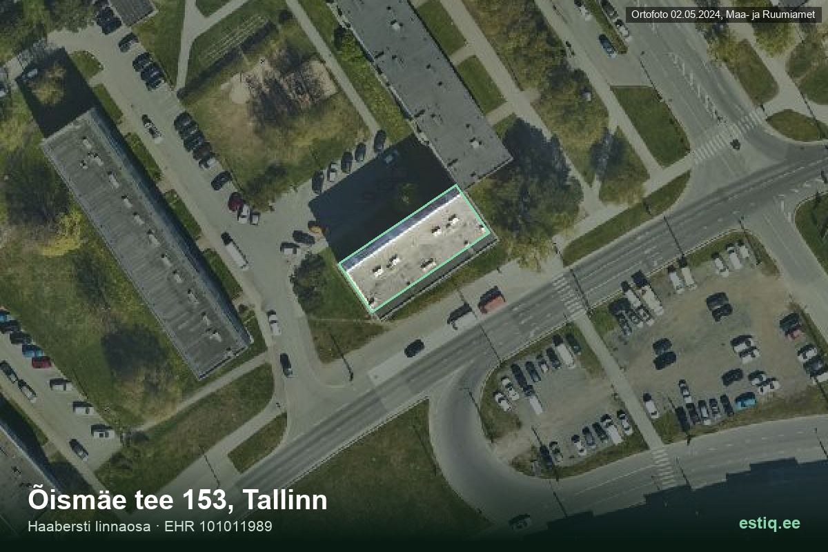 Õismäe tee 153, Tallinn – hoone aerofoto, kontuur ehitisregistri (EHR) andmetest