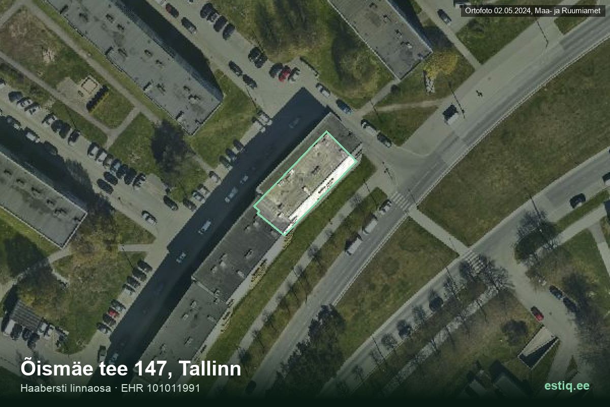 Õismäe tee 147, Tallinn – ilmakuva rakennuksesta, ääriviiva rakennusrekisteristä (EHR)
