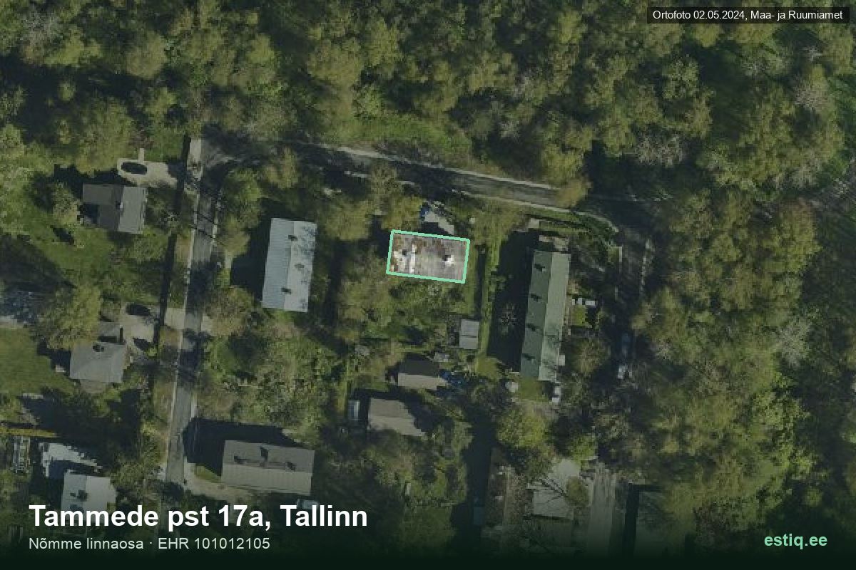 Tammede pst 17a, Tallinn – hoone aerofoto, kontuur ehitisregistri (EHR) andmetest
