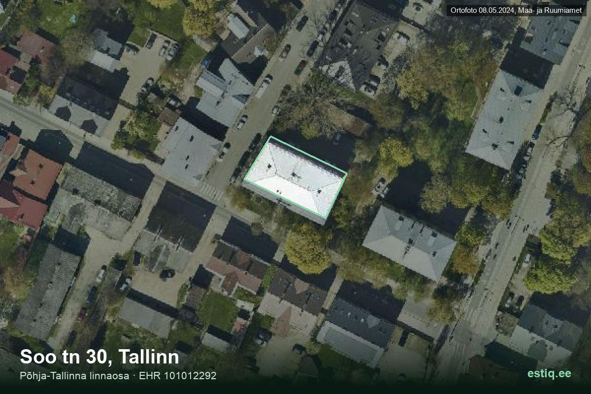 Soo tänav 30, Tallinn – ilmakuva rakennuksesta, ääriviiva rakennusrekisteristä (EHR)