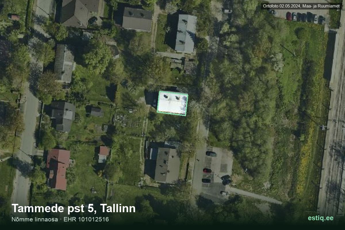 Tammede pst 5, Tallinn – hoone aerofoto, kontuur ehitisregistri (EHR) andmetest