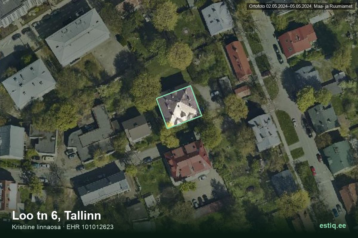 Loo tänav 6, Tallinn – ilmakuva rakennuksesta, ääriviiva rakennusrekisteristä (EHR)