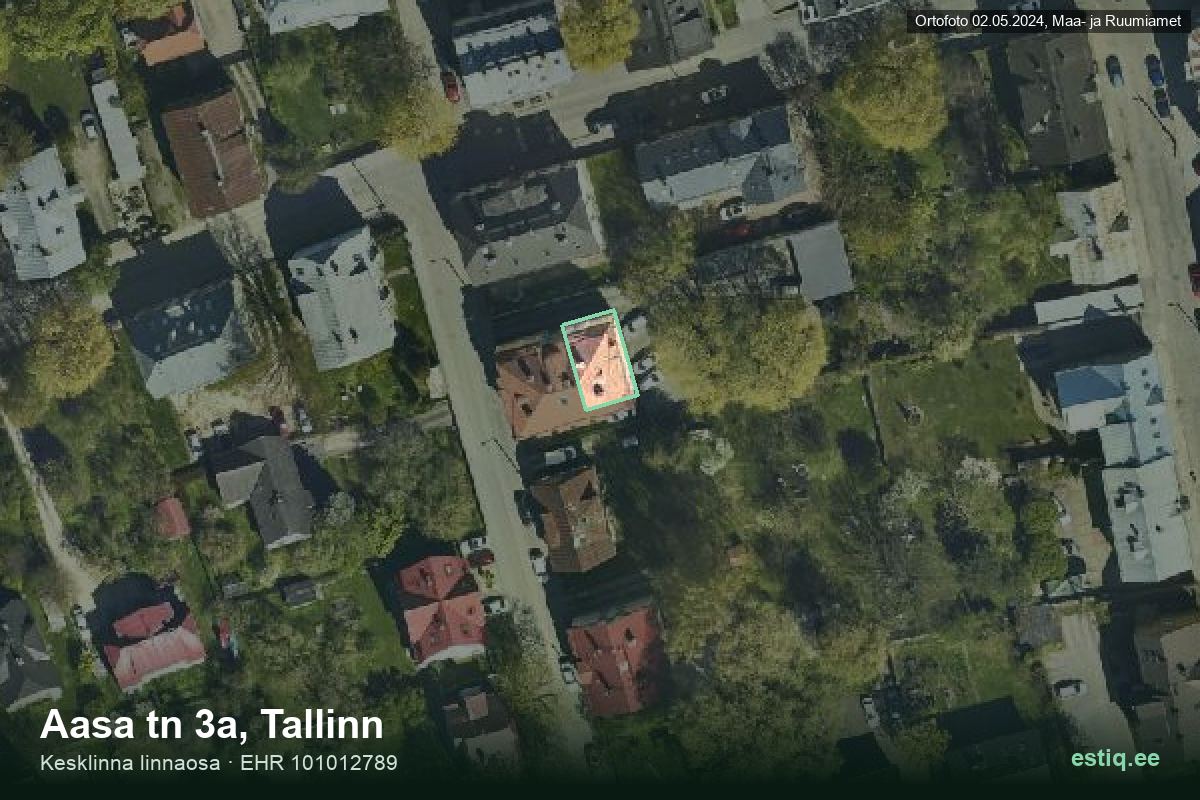 Aasa tänav 3a, Tallinn – hoone aerofoto, kontuur ehitisregistri (EHR) andmetest