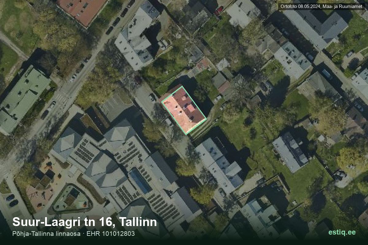 Suur-Laagri tänav 16, Tallinn – aerial photo of the building, outline from the Building Register (EHR)