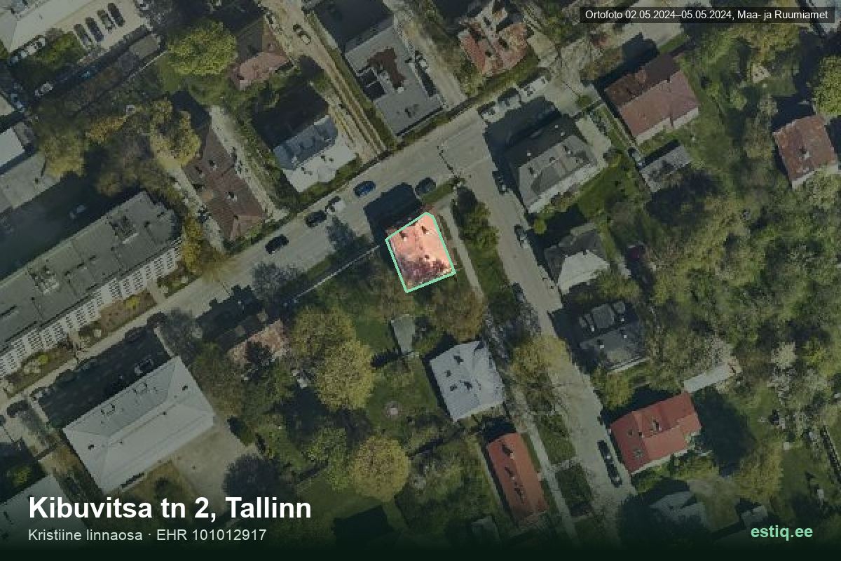 Kibuvitsa tänav 2, Tallinn – aerial photo of the building, outline from the Building Register (EHR)