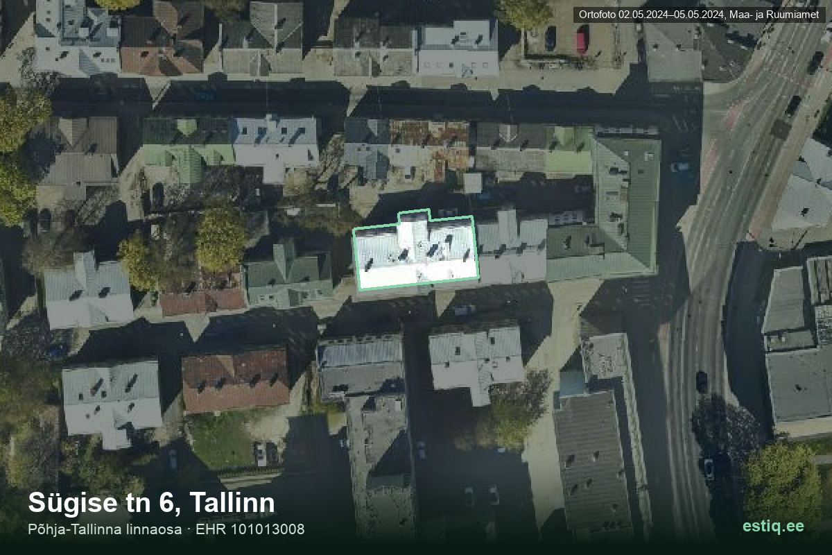 Sügise tänav 6, Tallinn – aerial photo of the building, outline from the Building Register (EHR)