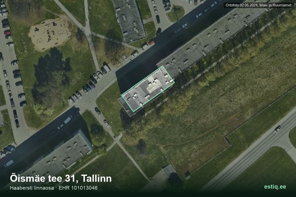 Õismäe tee 31, Tallinn – aerial photo of the building, outline from the Building Register (EHR)